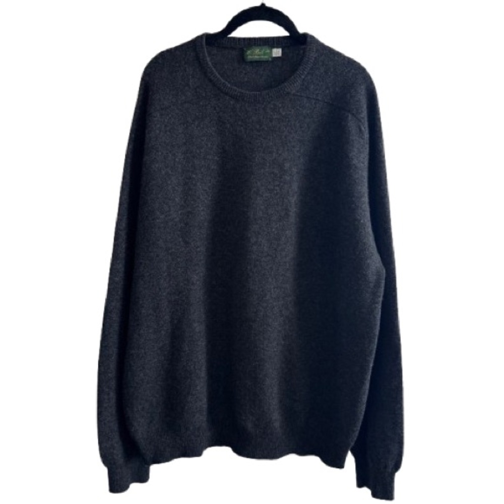 Vintage W. Bill LTD Grey 100% Pure Lambswool Pullover Crewneck Sweater Minimal